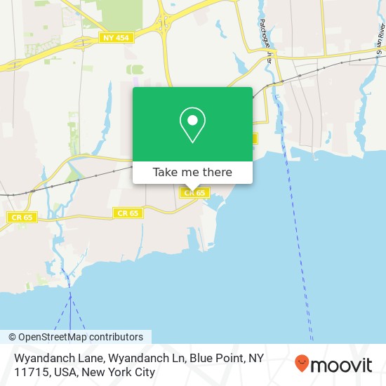 Mapa de Wyandanch Lane, Wyandanch Ln, Blue Point, NY 11715, USA