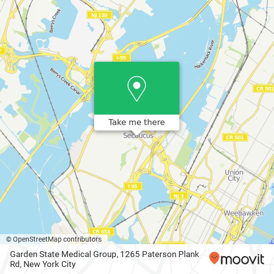 Mapa de Garden State Medical Group, 1265 Paterson Plank Rd