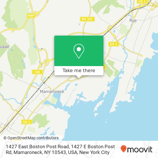 1427 East Boston Post Road, 1427 E Boston Post Rd, Mamaroneck, NY 10543, USA map