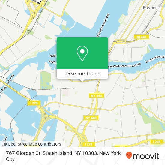 Mapa de 767 Giordan Ct, Staten Island, NY 10303