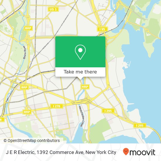 Mapa de J E R Electric, 1392 Commerce Ave