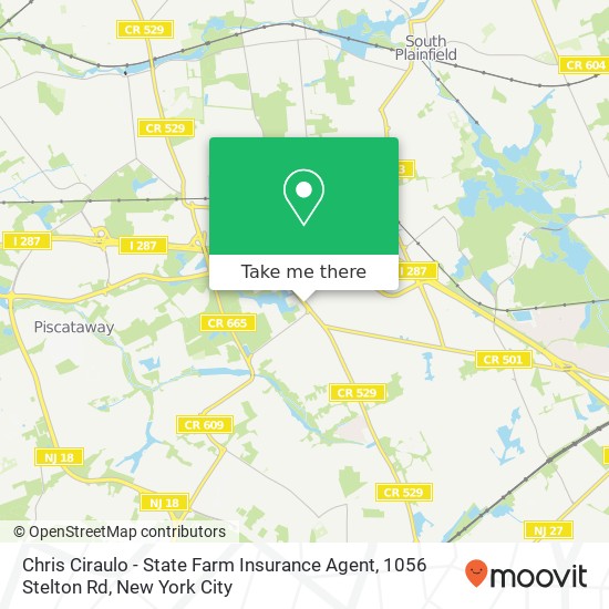 Mapa de Chris Ciraulo - State Farm Insurance Agent, 1056 Stelton Rd