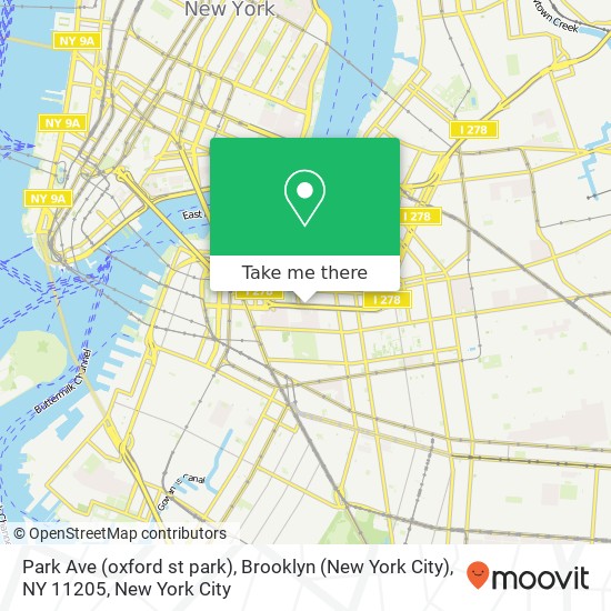 Mapa de Park Ave (oxford st park), Brooklyn (New York City), NY 11205