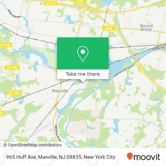 965 Huff Ave, Manville, NJ 08835 map