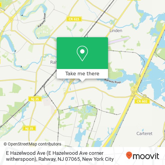 E Hazelwood Ave (E Hazelwood Ave corner witherspoon), Rahway, NJ 07065 map