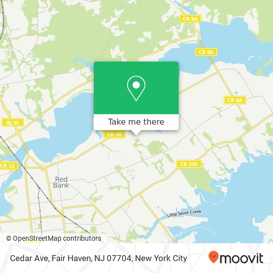 Mapa de Cedar Ave, Fair Haven, NJ 07704