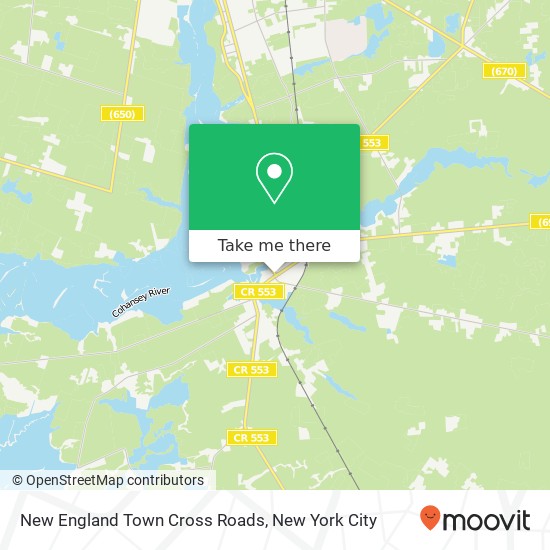 Mapa de New England Town Cross Roads