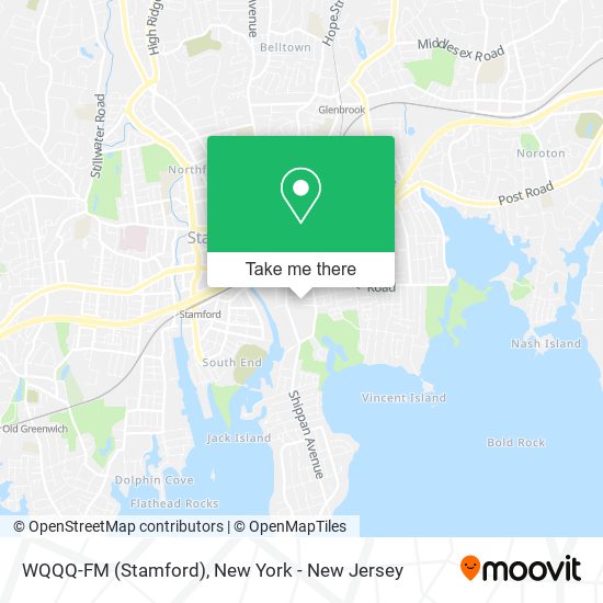 WQQQ-FM (Stamford) map