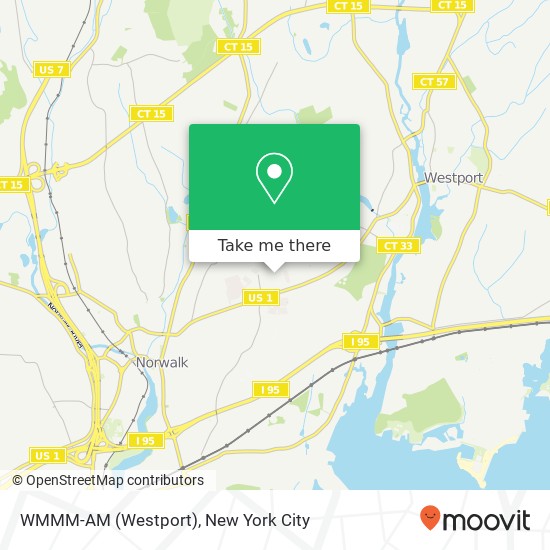 Mapa de WMMM-AM (Westport)