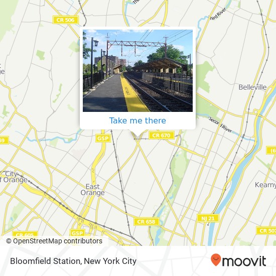 Bloomfield Station map