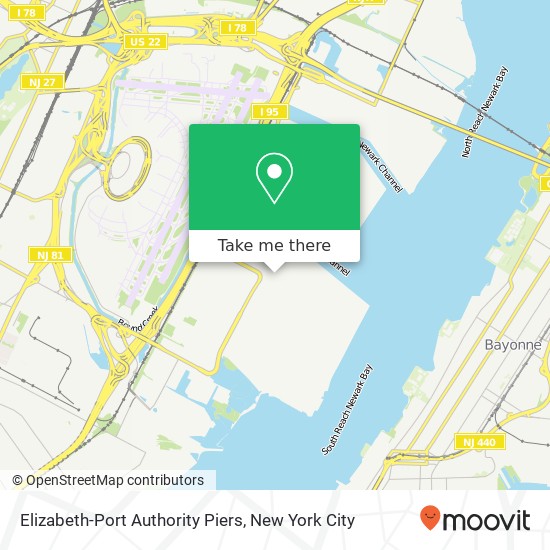 Elizabeth-Port Authority Piers map
