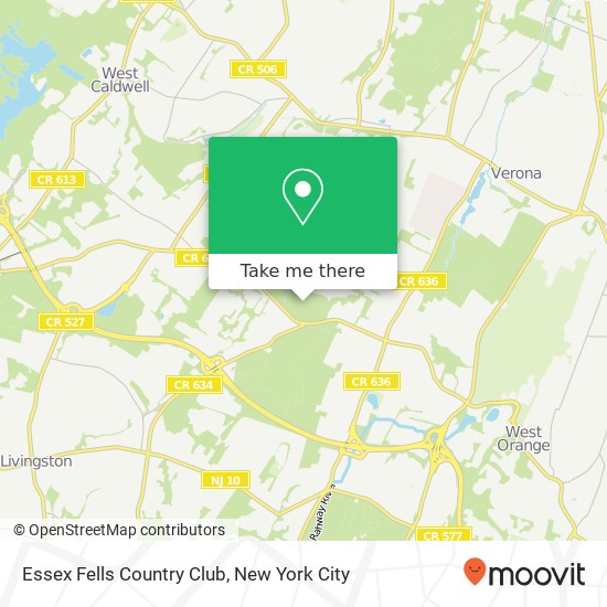 Essex Fells Country Club map