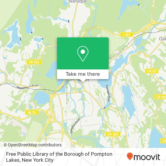 Mapa de Free Public Library of the Borough of Pompton Lakes