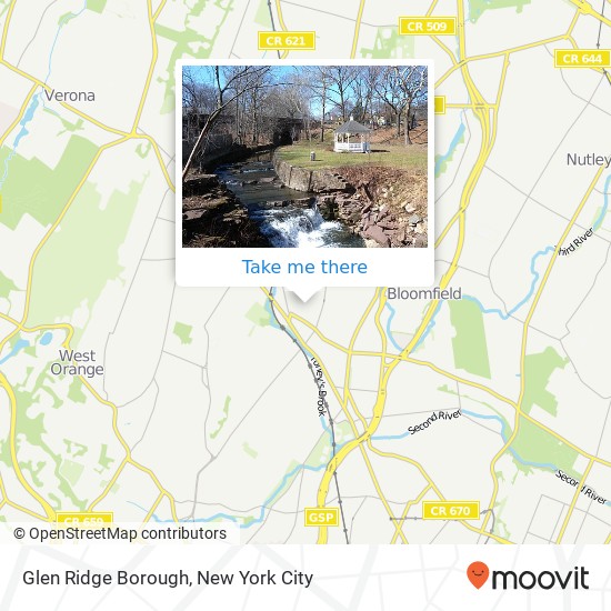Mapa de Glen Ridge Borough