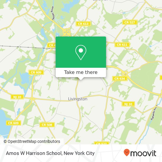 Amos W Harrison School map
