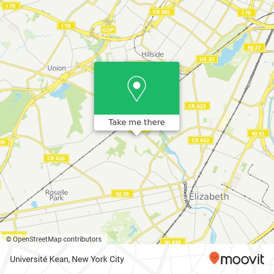 Université Kean map