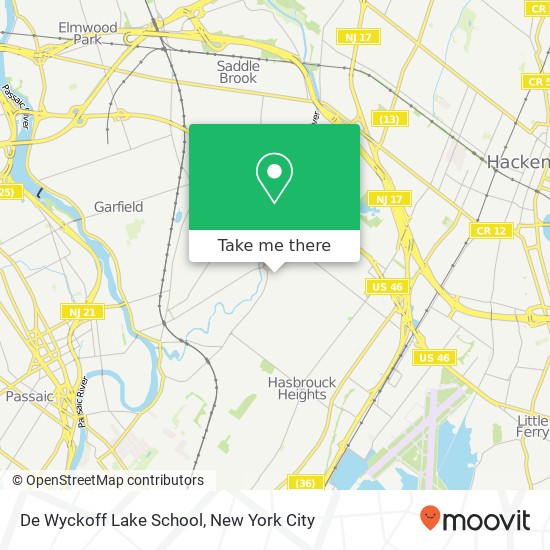 De Wyckoff Lake School map
