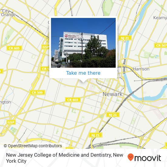 Mapa de New Jersey College of Medicine and Dentistry