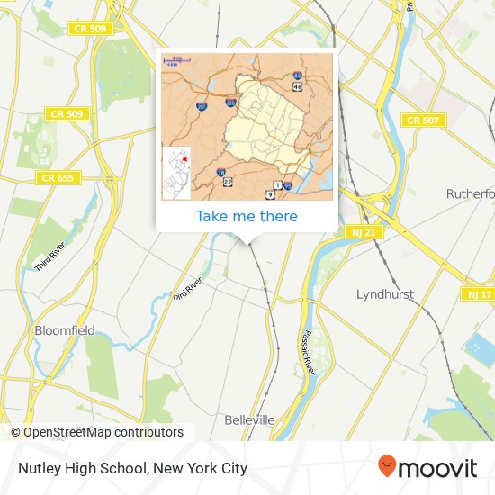 Nutley High School map