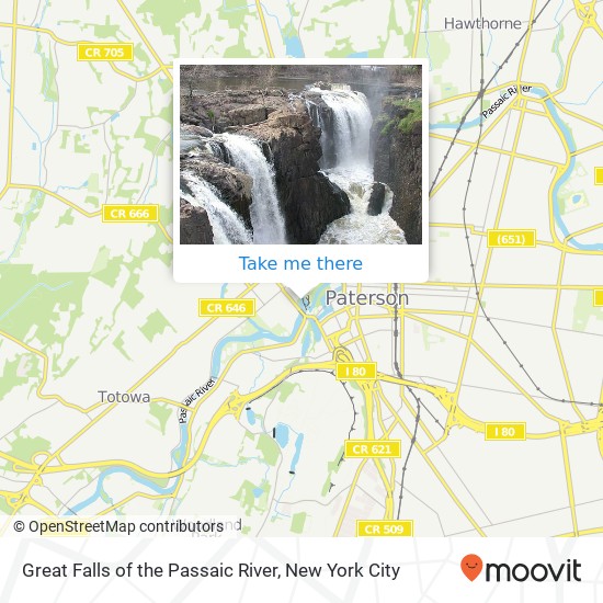 Great Falls of the Passaic River map