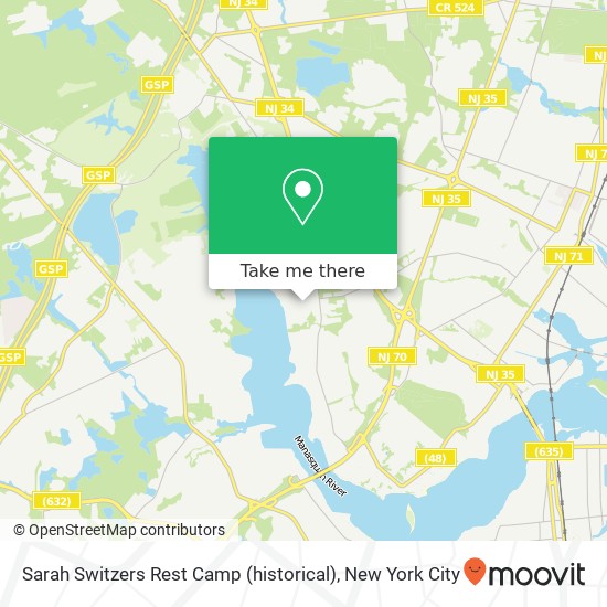 Sarah Switzers Rest Camp (historical) map