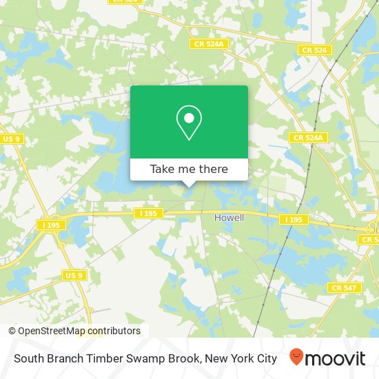 South Branch Timber Swamp Brook map