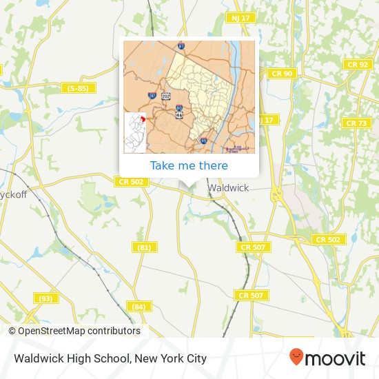 Mapa de Waldwick High School