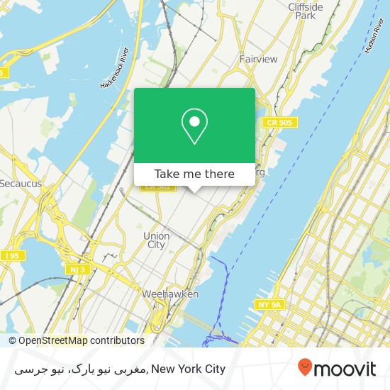 Mapa de مغربی نیو یارک، نیو جرسی