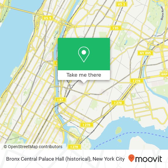 Bronx Central Palace Hall (historical) map