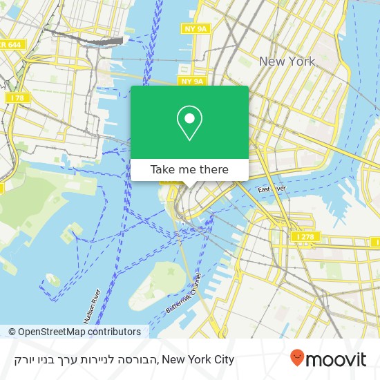 Mapa de הבורסה לניירות ערך בניו יורק