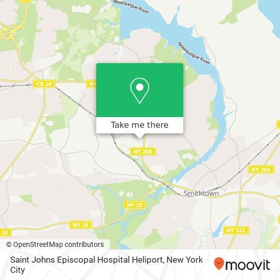 Saint Johns Episcopal Hospital Heliport map