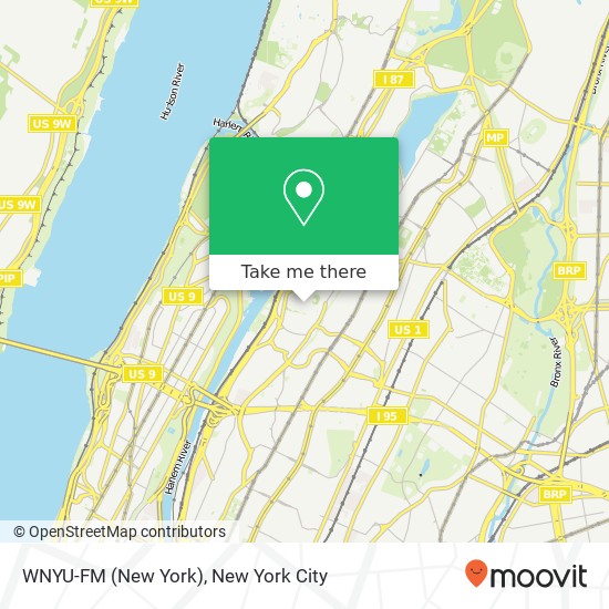 WNYU-FM (New York) map