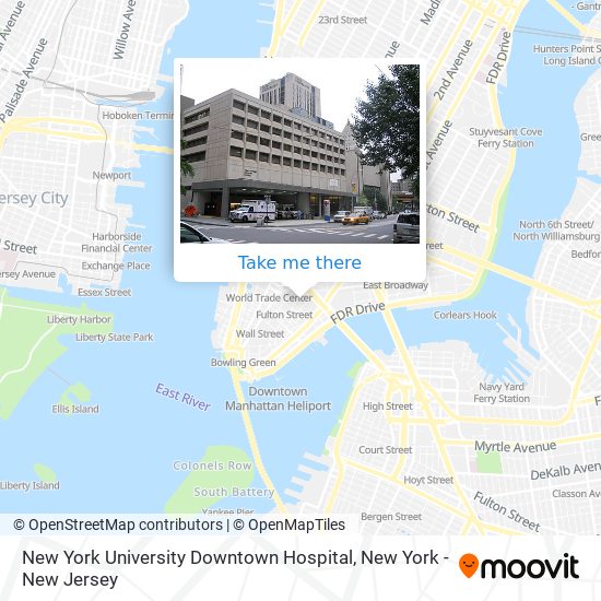 New York University Downtown Hospital map