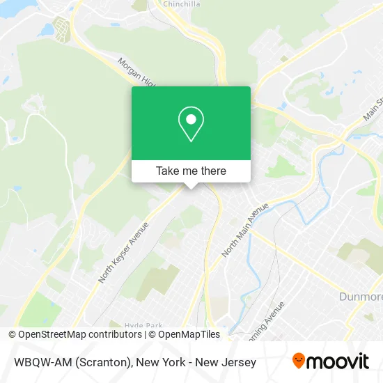 WBQW-AM (Scranton) map