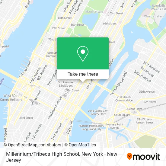Millennium/Tribeca High School map