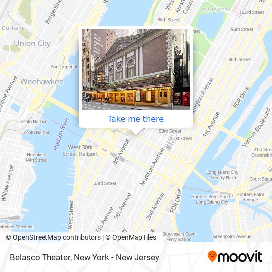 Belasco Theater map