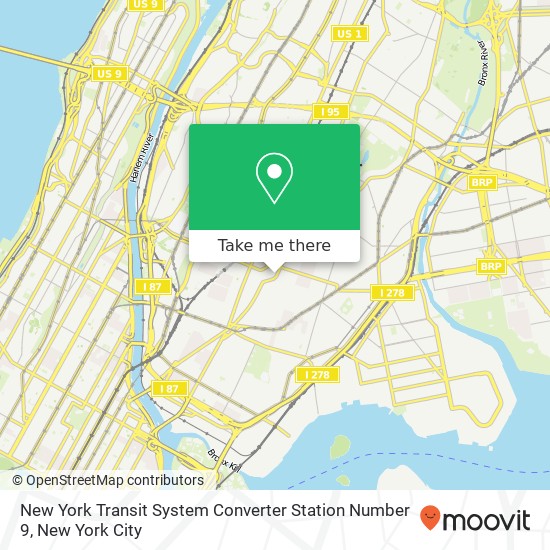 New York Transit System Converter Station Number 9 map