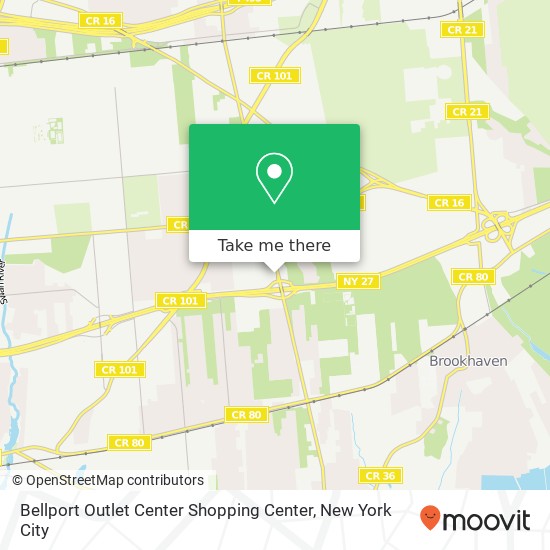 Mapa de Bellport Outlet Center Shopping Center