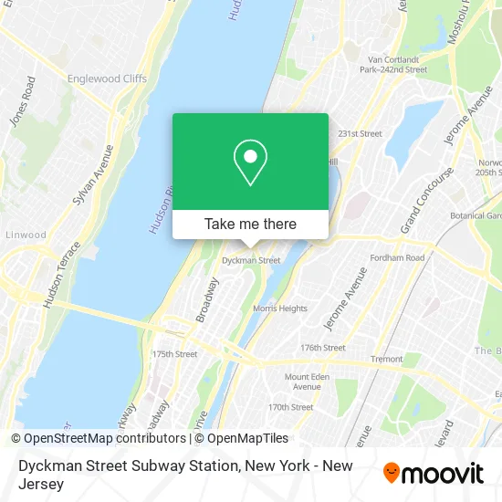Dyckman Street Subway Station map
