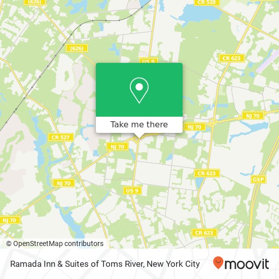 Mapa de Ramada Inn & Suites of Toms River