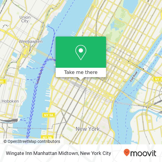 Wingate Inn Manhattan Midtown map