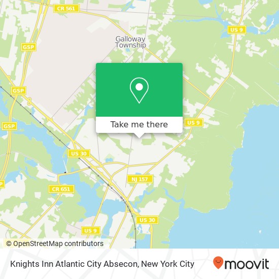 Mapa de Knights Inn Atlantic City Absecon