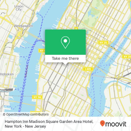 Mapa de Hampton Inn Madison Square Garden Area Hotel