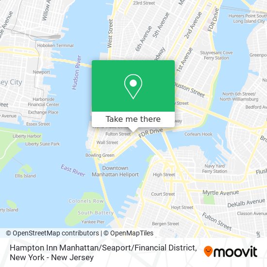 Mapa de Hampton Inn Manhattan / Seaport / Financial District