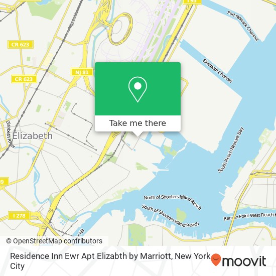 Mapa de Residence Inn Ewr Apt Elizabth by Marriott