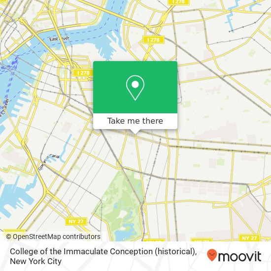 College of the Immaculate Conception (historical) map