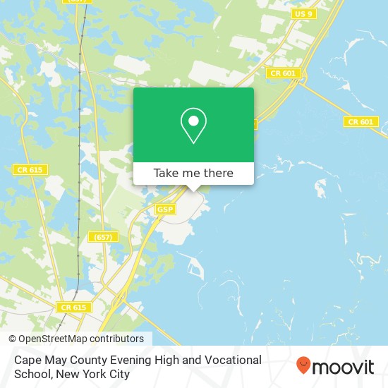 Mapa de Cape May County Evening High and Vocational School