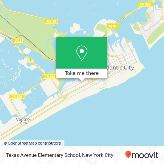 Mapa de Texas Avenue Elementary School