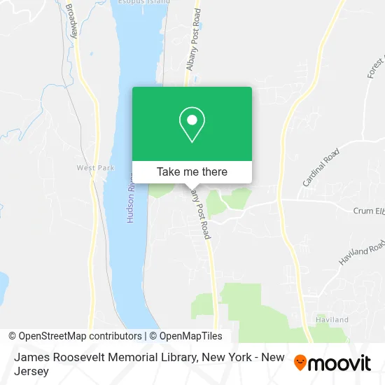 James Roosevelt Memorial Library map