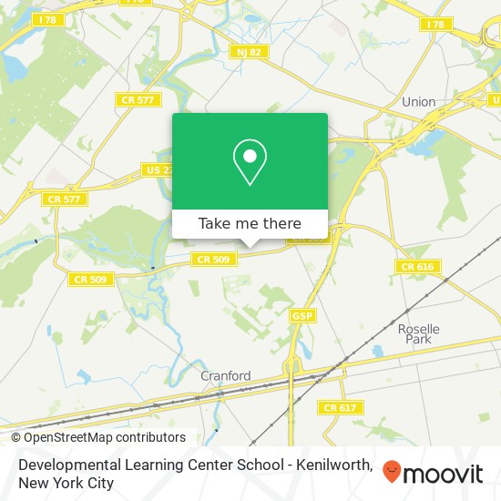 Developmental Learning Center School - Kenilworth map